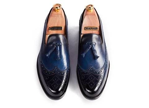 HENDERSON SHOES PERSONALIZATION HERO SAPPHIRE LOAFER PAINTING HANDCRAFTED SHOES