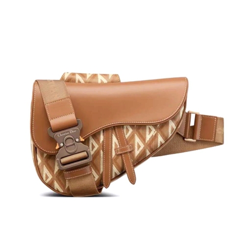 TÚI DIOR Men Saddle Bag Coffee CD Diamond Canvas and Smooth Calfskin