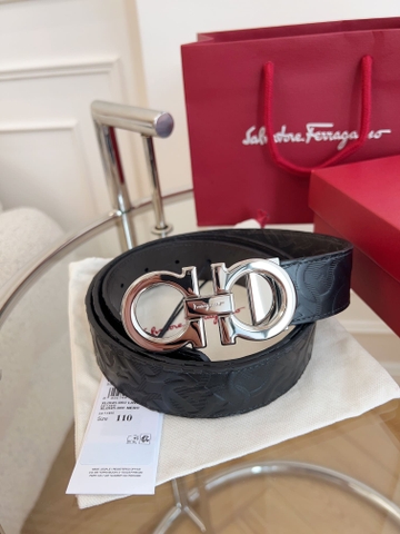 DÂY LƯNG Salvatore Ferragamo Adjustable Gancini Belt Khóa bạc