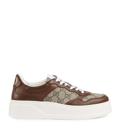 GIÀY GUCCI Leather GG-Print Sneakers
