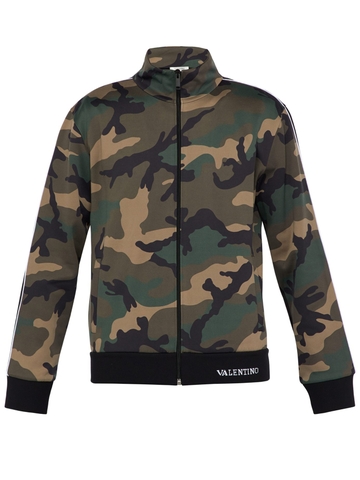 ÁO VALENTINO  Camouflage-print jersey track top