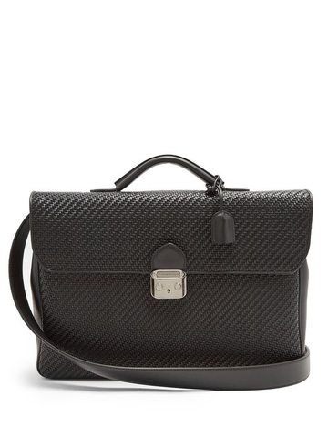 CẶP DA CÔNG SỞ EMENERGILDO ZEGNA Woven-leather briefcase