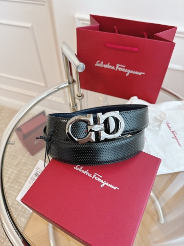 DÂY LƯNG Salvatore Ferragamo Adjustable Gancini Belt Khóa bạc