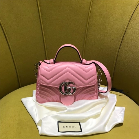 TÚI Gucci GG marmont mini top handle bag pink Top Quality