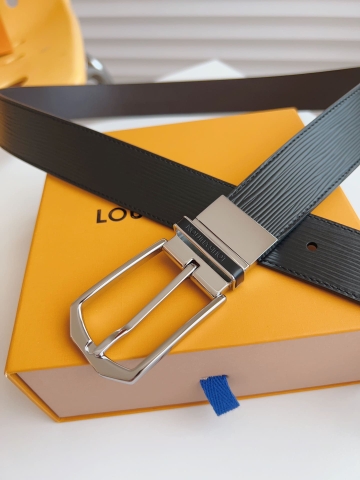 DÂY LƯNG LOUIS VUITTON BLACK DAMIER EPI LEATHER Khóa bạc