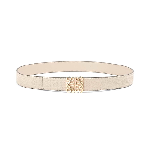 DÂY LƯNG Loewe Women Anagram Belt in Silk Calfskin-White