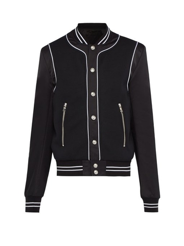 ÁO BALMAIN  Logo-print piped bomber jacket
