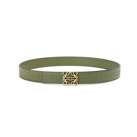 DÂY LƯNG Loewe Women Anagram Belt in Silk Calfskin-Green