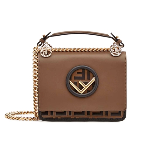 TÚI Fendi Women KAN I F Small Black Leather Mini-Bag in Calf