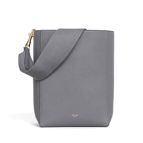 TÚI Celine Women Sangle Small Bucket Bag in Soft Grained Calfskin-Silver