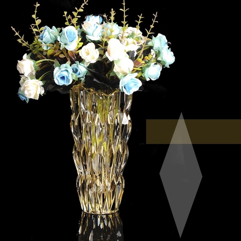 BÌNH THỦY TINH VẼ VÀNG 3D