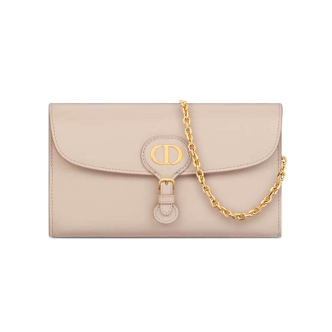 TÚI Dior Women Bobby East-West Pouch with Chain Caramel Beige Smooth Calfskin
