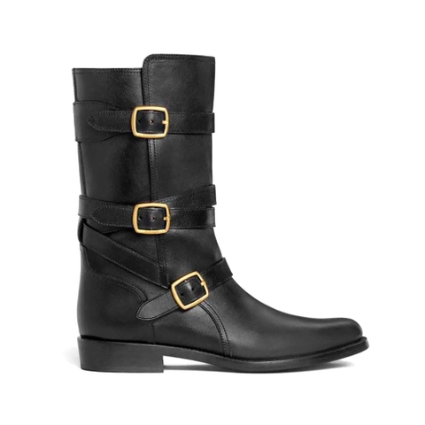 GIÀY Celine Women Celine Lyra Triple Buckles Boot in Calfskin-Black