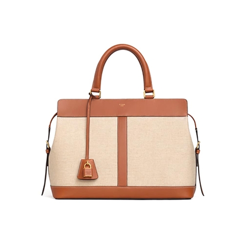 TÚI Celine Women Medium Cabas DE France Bag in Textile and Calfskin