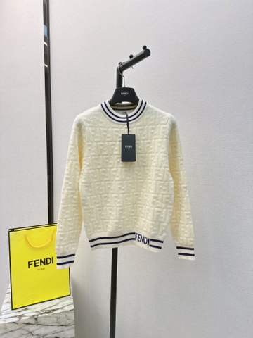 ÁO FENDI Jacquard FF Beige Sweater