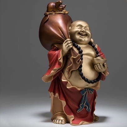 Bức Phật Di Lặc vác bao tải vàng(giá liên hệ)