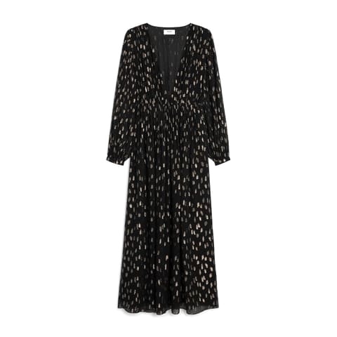 VÁY CELINE LONG DRESS IN FIL COUPÉ SILK GEORGETTE BLACK