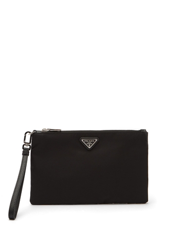 VÍ PRADA  Logo-plaque small nylon pouch