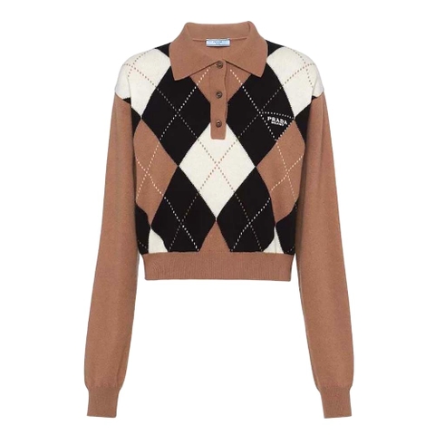 ÁO Prada Women Cashmere Polo Shirt