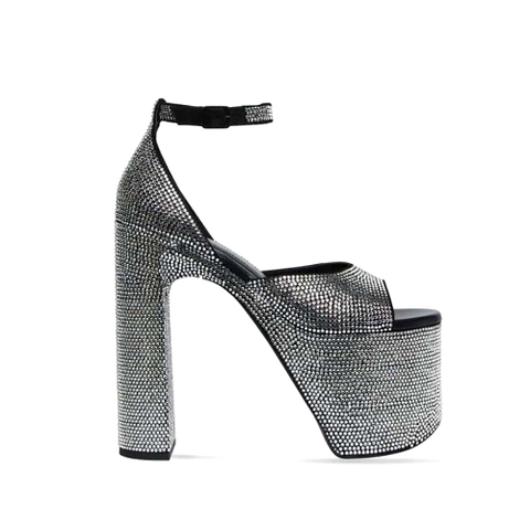 GIÀY Balenciaga Women Camden 160mm Sandal with Rhinestones in Black