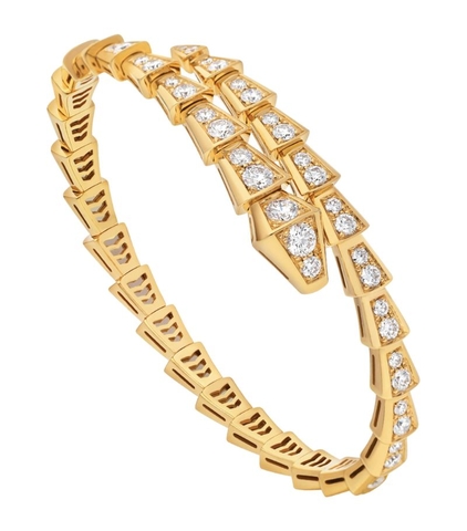 Vòng tay BVLGARI Yellow Gold and Diamond Serpenti Viper Bracelet vàng vàng 18K