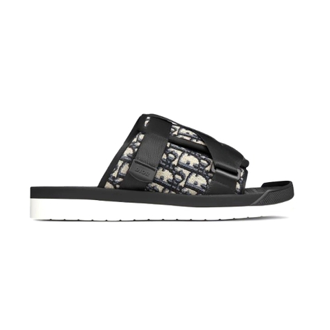 GIÀY DIOR Alpha Sandal Beige and Black Dior Oblique Jacquard