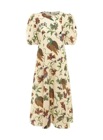VÁY ALE'MAIS Flower and Birds Vintage Dress High Classy