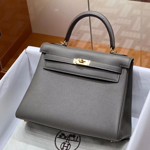 Túi Hermes Kelly Etain Togo 25CM/28CM Handmade khâu tay(Giá liên hệ)