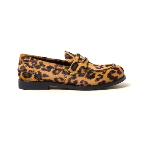 GIÀY Miu Miu Women Leopard-print Calf Hair-effect Loafers