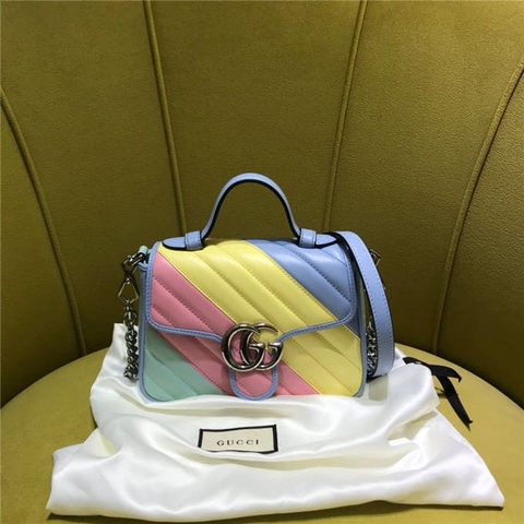 TÚI Gucci GG marmont mini top handle bag multicolor Top Quality