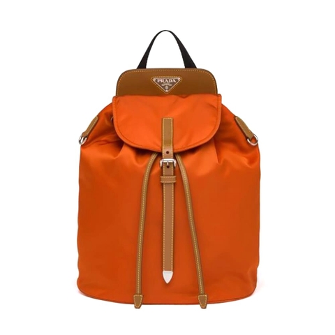 BALO Prada Women Nylon and Saffiano Leather Backpack-Orange