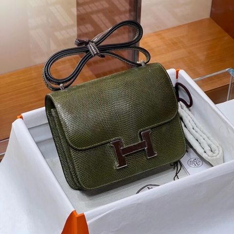 TÚI HERMES Constance Vert Olive Lizard da thằn lằn 19CM(giá liên hệ)