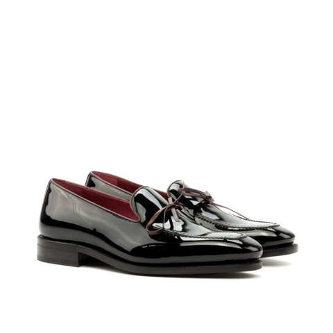 HENDERSON SHOES PERSONALIZATION BALDINI Black Patent Loafers HANDCRAFTED SHOES