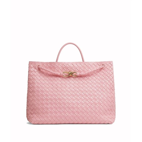 TÚI Bottega Veneta Women Small Andiamo in Lambskin Leather-Pink