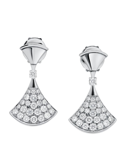 Bông tai BVLGARI White Gold and Diamond Divas' Dream Earrings vàng trắng 18K