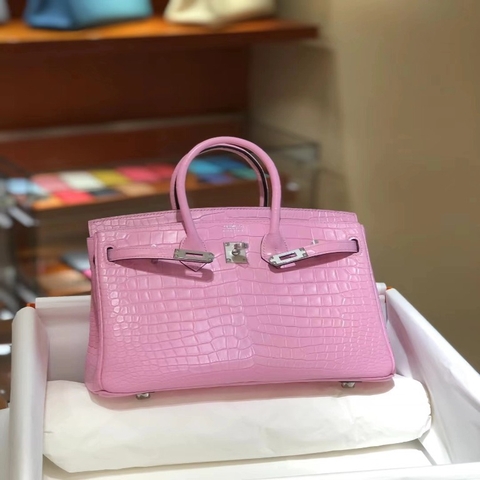 Túi Hermes Birkin Alligator Pink 25CM Handmade khâu tay(Giá liên hệ)