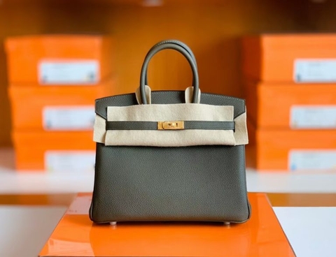 Túi Hermes Birkin Togo charcoal grey Gold Hardware Handmade khâu tay 25cm