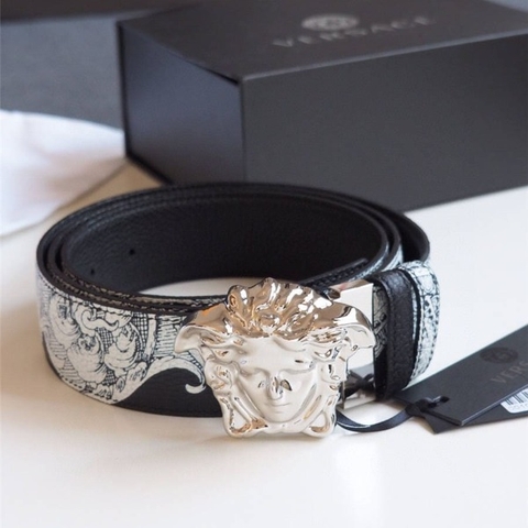 DÂY LƯNG VERSACE MEDUSA HEAD BAROQUE LEATHER Khóa đen