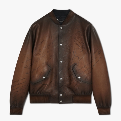 ÁO BERLUTI SCRITTO leather jacket SS2021