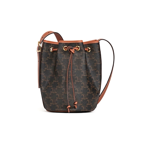 TÚI Celine Women Small Drawstring Bag in Triomphe Canvas