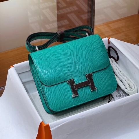 TÚI HERMES Constance  Vert Dfau Lizard da thằn lằn 19CM(giá liên hệ)