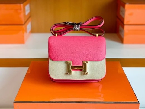 Túi Hermes Constance Epsom lipstick pink Gold Hardware Handmade khâu tay 18cm