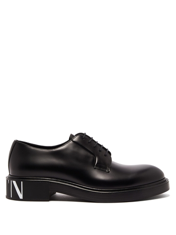 GIÀY VALENTINO  VLTN logo-print leather derby shoes