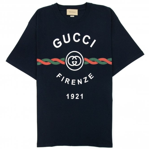 ÁO GUCCI Firenze 1921 Cotton Jersey Dark Blue