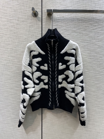 ÁO CELINE Zipped Tiger Print Sweater