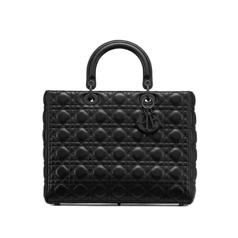 TÚI Dior Women Large Lady Dior Bag Black Ultramatte Cannage Calfskin
