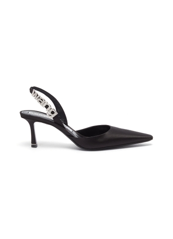 GIÀY ALEXANDERWANG 'GRACE' SATIN LOGO SLINGBACK PUMPS