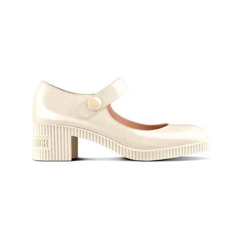 GIÀY Dior Women D-Doll Pump White Shiny Calfskin