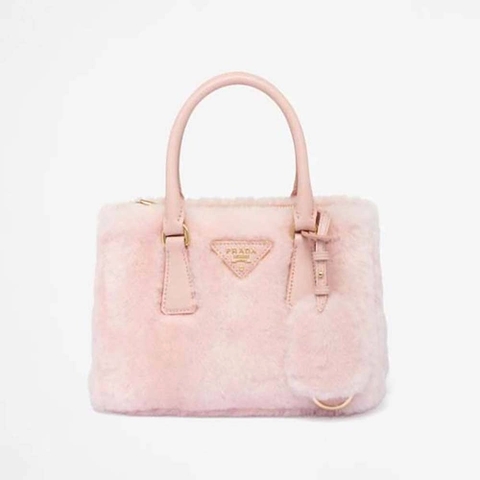 TÚI Prada Women Prada Galleria Shearling Mini-Bag-Pink