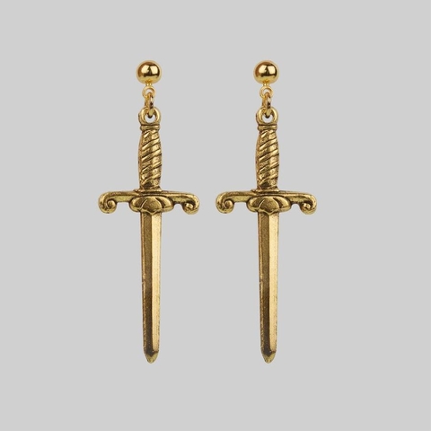 Dagger Earrings Gold 10K khuyên tai